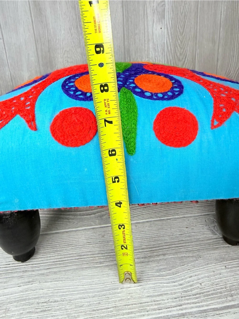 Pier 1 Mystic Mandala Foot Stool cloth embroidered top seating ottoman